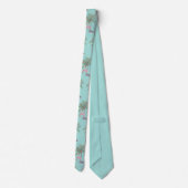 Aquamariner Flamingo in Weihnachtsmannmütze mit Pa Krawatte (Rückseite)