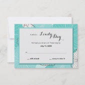 Aquamariner Floral Response Card Einladung (Vorderseite)