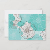 Aquamariner Floral Response Card Einladung (Rückseite)