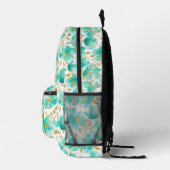 Aquamariner floraler Rucksack für den Alltag (Rechts)