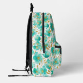 Aquamariner floraler Rucksack für den Alltag (Links)