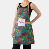 Aquamariner Folienstreifen mit Familienname Schürze (InSitu)