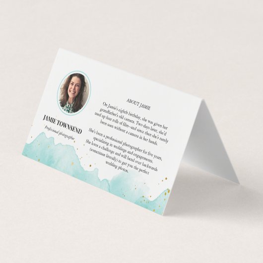 Aquamariner Fotograf Visitenkarten (Rückseite)