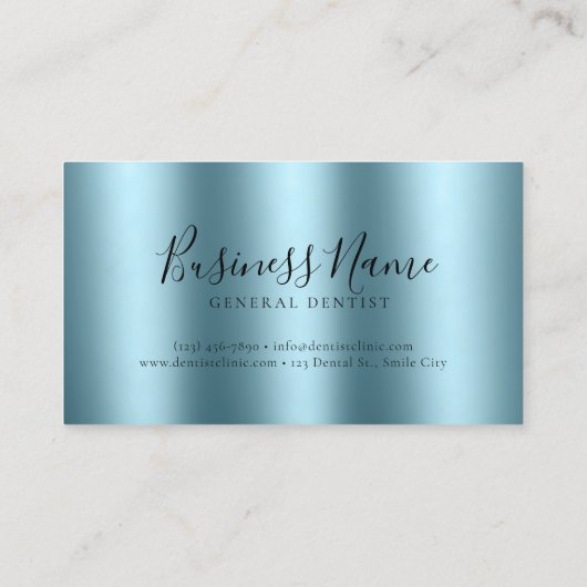 Aquamariner Funkelnd Goldzahn-Zahnarzt Visitenkarte (Rückseite)