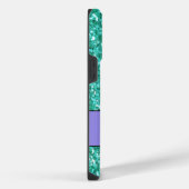 Aquamariner funkelnder Glitzer mit Monogramm Case iPhone Hülle (Rechte Seite)