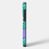 Aquamariner funkelnder Glitzer mit Monogramm Case iPhone Hülle (Linke Seite)