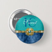 aquamariner Geburtstag Blaus 16 "16. Geburtstag" Button (Vorne & Hinten)