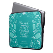 Aquamariner gelehrter Zitat-mit Blumenstolz u. Laptopschutzhülle (Vorderseite Links)