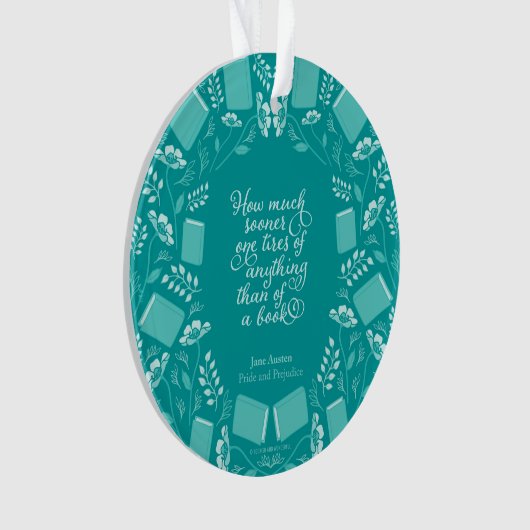 Aquamariner gelehrter Zitat-mit Blumenstolz u. Ornament (Vorderseite)