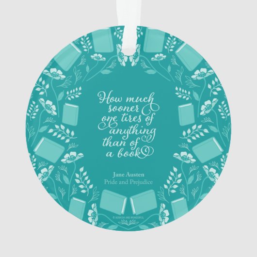 Aquamariner gelehrter Zitat-mit Blumenstolz u. Ornament (Rückseite)