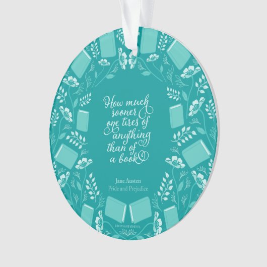 Aquamariner gelehrter Zitat-mit Blumenstolz u. Ornament (Vorderseite)