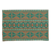 Aquamariner geometrischer Druckstandard für Kupfer Kissenbezug (Vorderseite-Rechts)