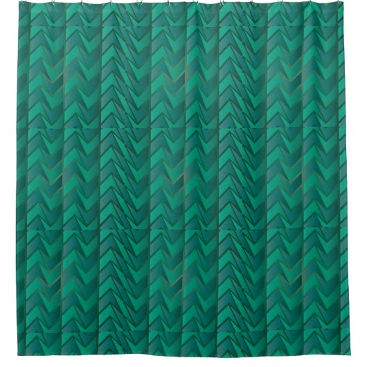 Aquamariner geometrischer Duschvorhang (Vorderseite)