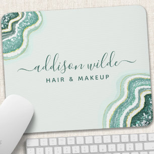 Aquamariner Glitzer Agate Geode Luxe Chic Mousepad