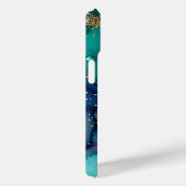 Aquamariner Glitzer Alkoholtink Hintergrund Case-Mate iPhone Hülle (Rückseite / Rechts)