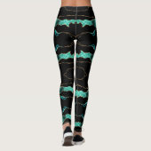 Aquamariner Glitzer Black Leggings (Rückseite)