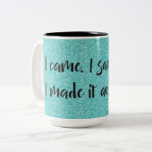 Aquamariner Glitzer, den ich gemacht habe, Kaffee- Zweifarbige Tasse (Vorderseite Links)