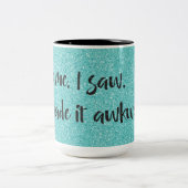 Aquamariner Glitzer, den ich gemacht habe, Kaffee- Zweifarbige Tasse (Mittel)