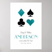 Aquamariner Glitzer Destiny Las Vegas Hochzeitsfei Poster (Vorne)