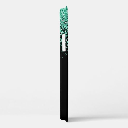 Aquamariner Glitzer Elegantes Skript Case-Mate iPhone Hülle (Rückseite / Rechts)