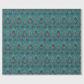 Aquamariner Glitzer-elegantes Vintages Geschenkpapier (Flach)