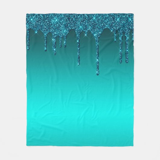 Aquamariner Glitzer Fleecedecke (Vorderseite)
