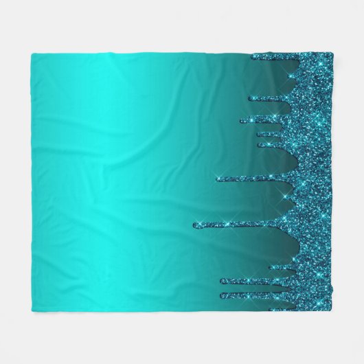 Aquamariner Glitzer Fleecedecke (Vorderseite (Horizontal))