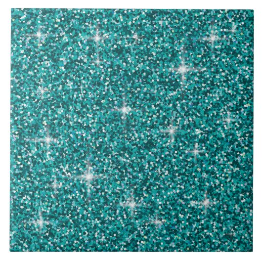 Aquamariner Glitzer Fliese (Vorderseite)