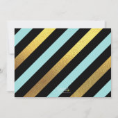 Aquamariner Glitzer Foto Quinceanera Einladung (Rückseite)