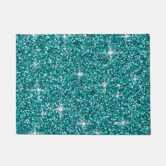 Aquamariner Glitzer Fußmatte (Vorderseite)