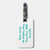 Aquamariner Glitzer Gepäckanhänger (Rückseite vertikal)