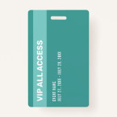 Aquamariner Glitzer Glam VIP All Access Pass Event Ausweis (Rückseite)