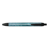 Aquamariner Glitzer Glitz Funkglasur personalisier Kugelschreiber (Rückseite)