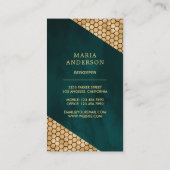 Aquamariner Glitzer Honigbiene Visitenkarte (Rückseite)