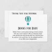 Aquamariner Glitzer Hot Air Ballon Buchungsanfrage Einladung (Vorne/Hinten)