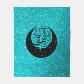 Aquamariner Glitzer | Ich Liebe dich zum Mond Fleecedecke (Vorderseite)