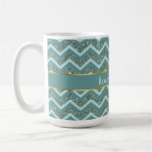 Aquamariner Glitzer Kaffeetasse (Links)