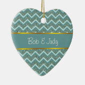 Aquamariner Glitzer Keramikornament (Rechts)