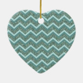 Aquamariner Glitzer Keramikornament (Hinten)