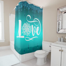 Aquamariner Glitzer LIEBE Sonnenblumen