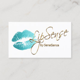 Aquamariner Glitzer Lipstick Visitenkarte