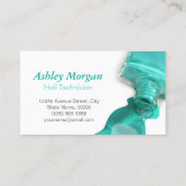 Aquamariner Glitzer Nail Salon Manicure - Stilvoll Visitenkarte (Rückseite)