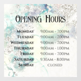 Aquamariner Glitzer Öffnungszeiten Fensterheber Fensteraufkleber