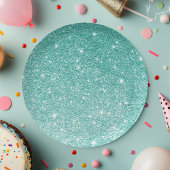 Aquamariner Glitzer Ombre Pappteller