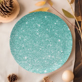 Aquamariner Glitzer Ombre Pappteller