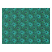 Aquamariner Glitzer Peacock Feathers Tableclout Tischdecke (Vorderseite (Horizontal))