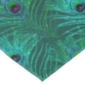 Aquamariner Glitzer Peacock Feathers Tableclout Tischdecke (Schrägansicht)