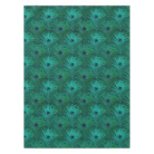 Aquamariner Glitzer Peacock Feathers Tableclout Tischdecke (Vorderseite)