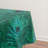 Aquamariner Glitzer Peacock Feathers Tableclout Tischdecke (Beispiel)
