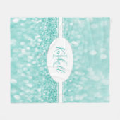 Aquamariner Glitzer personalisieren der Knochendec Fleecedecke (Vorderseite (Horizontal))